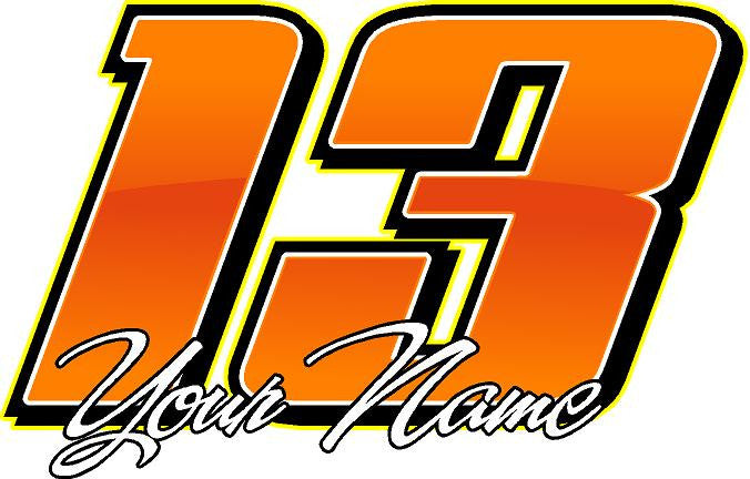 6" racing team decal numbers for friends, fans and family