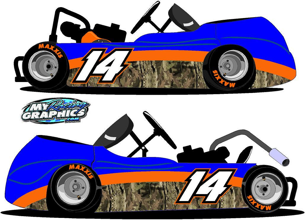 Camo Racing Go Kart Side Graphic stickers