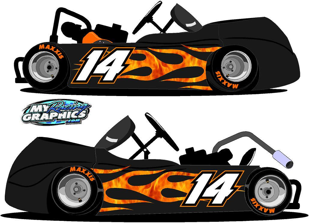 Flame Wrap for Racing Go Kart
