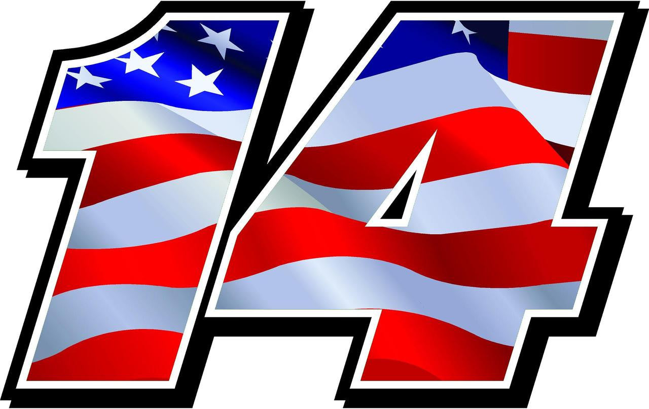 Full color Race Car Numbers USA Flag