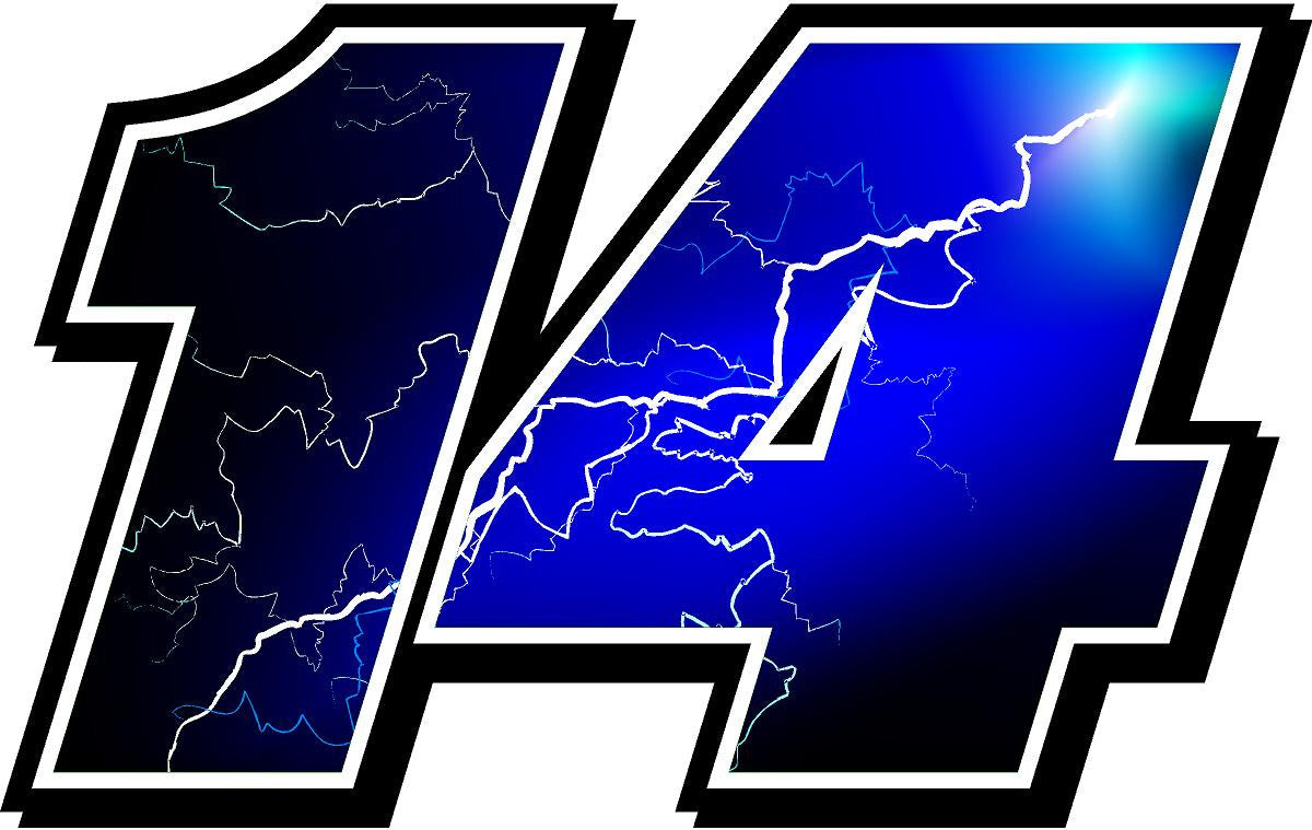 Full Color Lightning Race Car Number Decals stickers