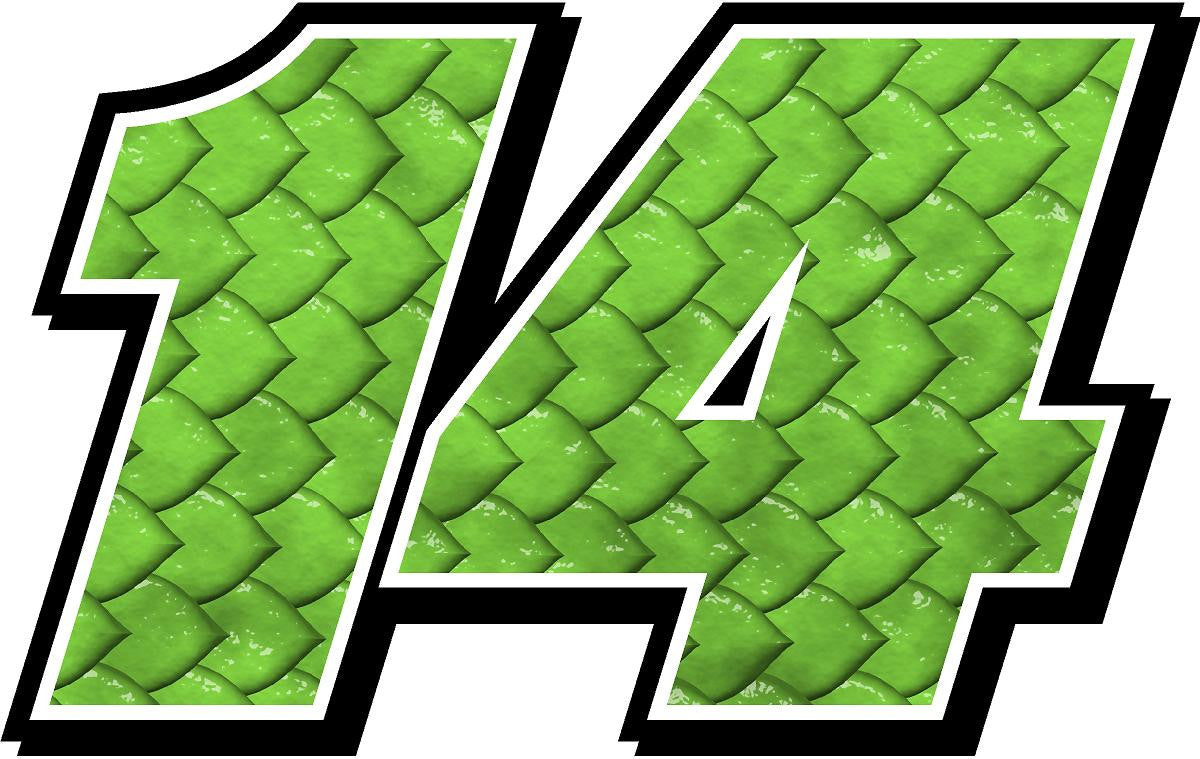 Monster Scales graphics racecar number decal kit Stickers