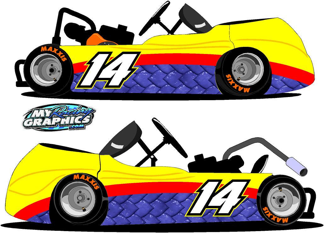 Monster Scales Racing Go Kart Side Graphic