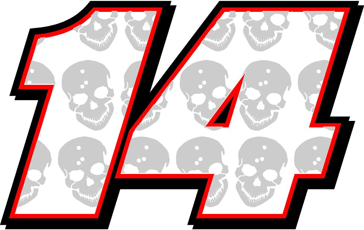 Full color Skull number decals for race car graphics