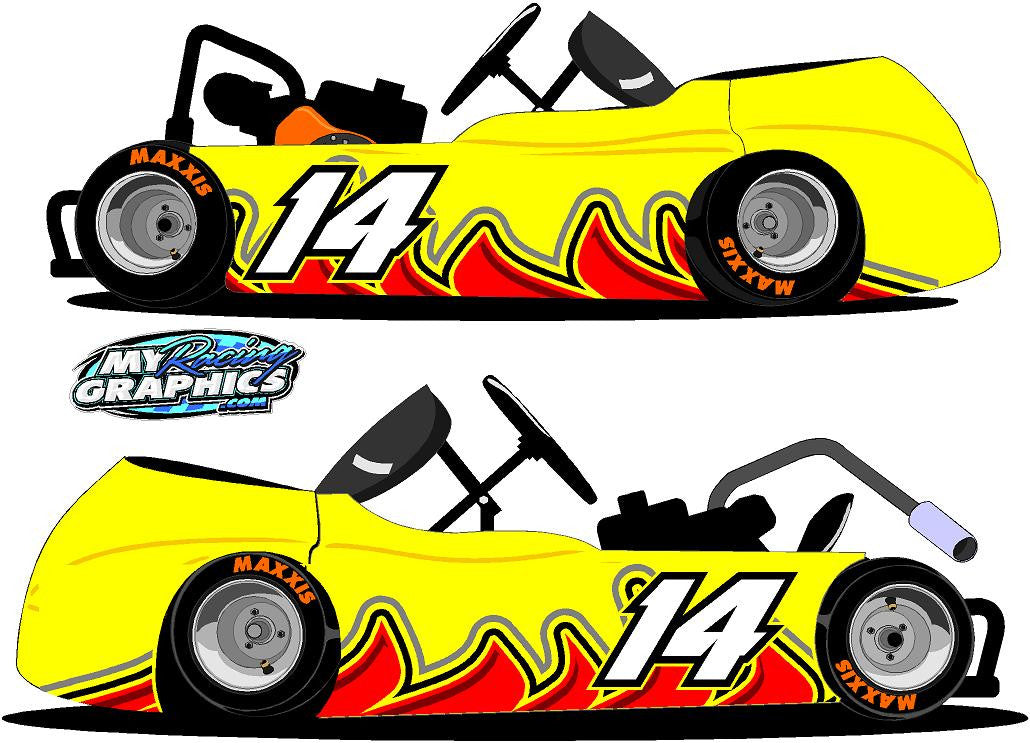 Wave Graphic Side Wrap for Go Karts