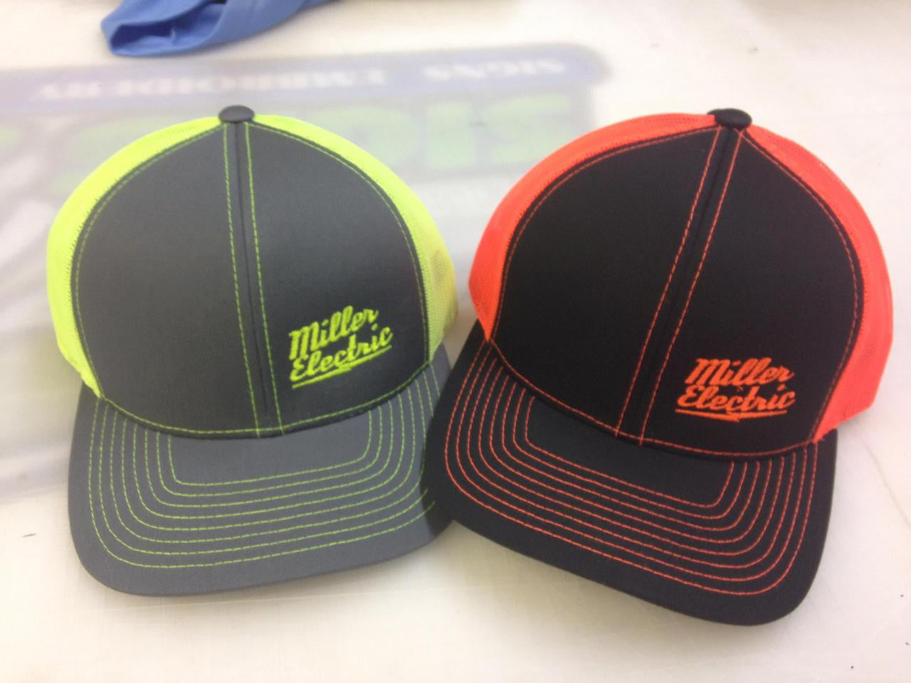 Truck Cap with neon back embroidered  Miller Electric 