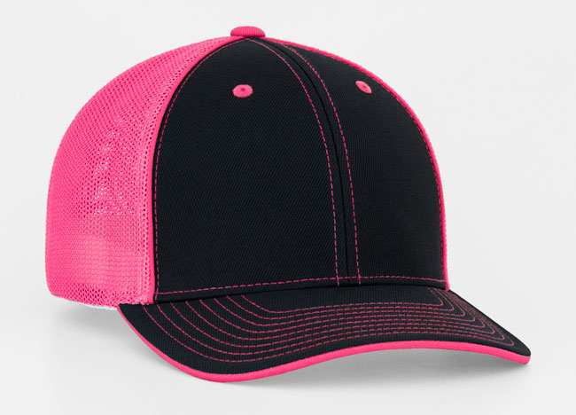 Fitted Mesh Back Caps with Embroidery