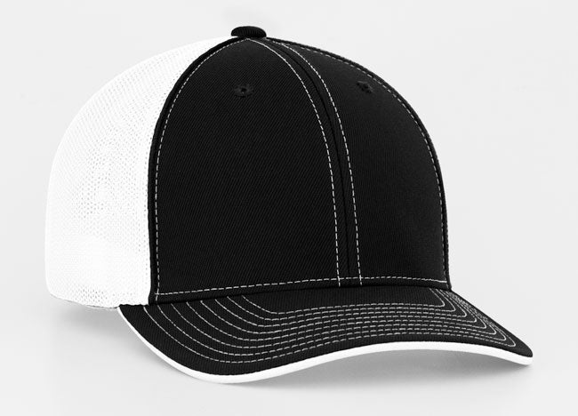 Fitted Mesh Back Caps with Embroidery