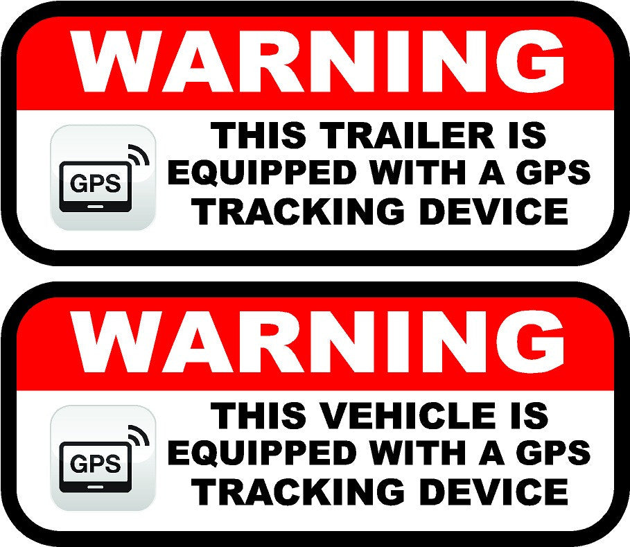 Warning this vehicle is equipped with a gps tracking device decal or sticker.