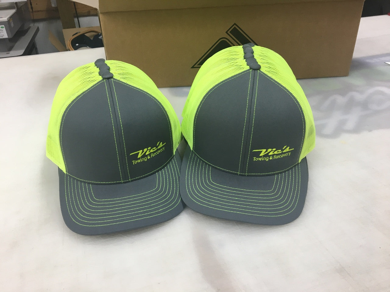 Snap back trucker mesh cap Vic's Towing