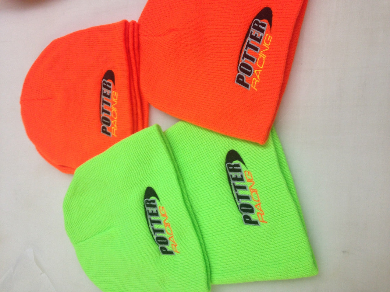 Potter Racing embroidered Neon Beanies