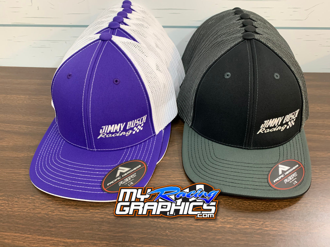 Busch Racing Flex Fit Mesh Back Embroidered Caps