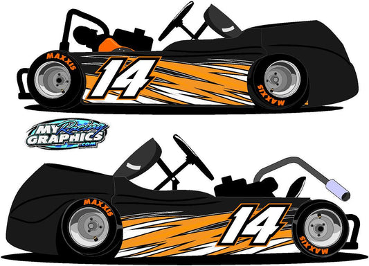 Side Graphic 4 Racing Go Kart Wrap